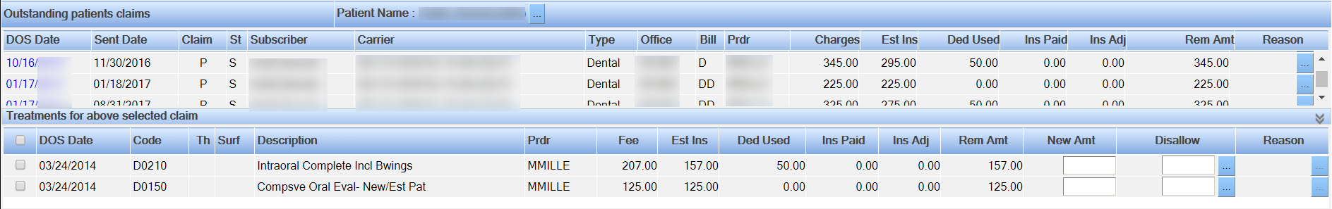 g_outstanding patient claims